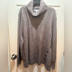 Liz Claiborne tan/taupe Cowl Neck Sweater 2x NWT